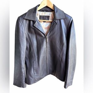 Vintage Y2K 2000’S NUAGE Brown Leather Jacket women’s Size Small